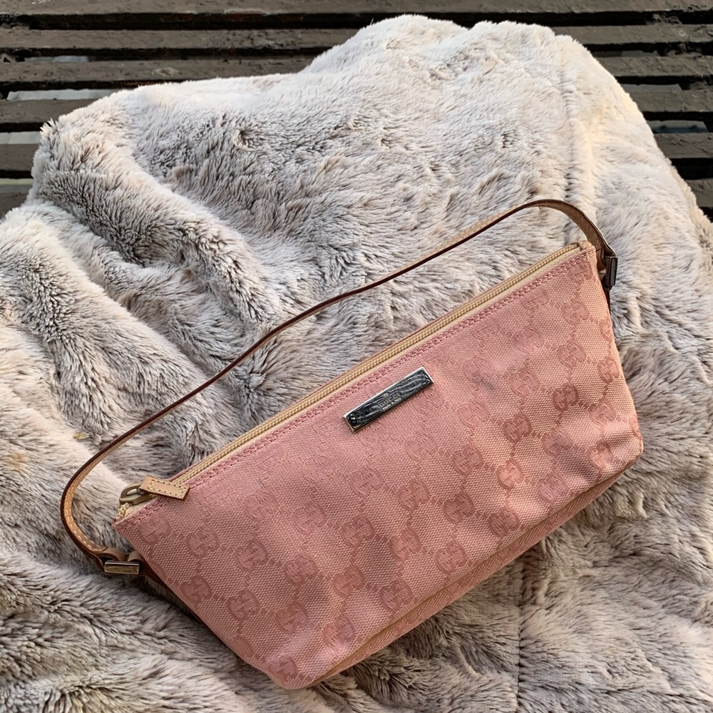 Authentic vintage Gucci monogram mini pochette bag